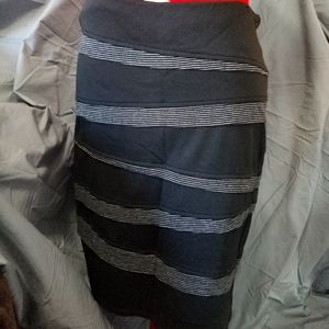 Black and gray striped skirt